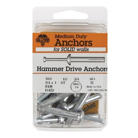 Hillman 41432 0.25 x 1.5 in. Hamdri Zamac Nailin Anchor- pack of 5 5332788